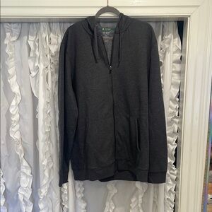 2XLT Tek Gear Men's grey Full-Zip Hoodie hooded sweatshirt